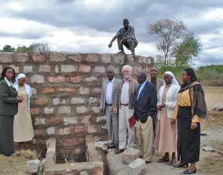 Partially constructed water tank for rural Kenyans